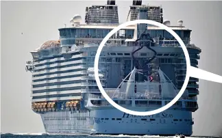  ??  ?? Impressive: Harmony Of The Seas — circled, the 100ft Ultimate Abyss slide