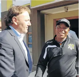  ?? / TWITTER ?? Black Leopards technical director Stefano Cusin and coach Joel Masutha in Polokwane yesterday.