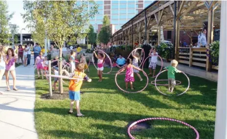  ?? LESLIE ZEMSKY ?? Buffalo’s Larkinvill­e loves families. Free hula hoops are provided for children and children at heart who want to shake and shimmy the day away.