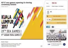  ??  ?? PENJUALAN tiket haram KL2017 di laman web mudah.my.