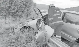  ?? /EDUARDO TLACHI ?? El percance se registró en la autopista Arco Norte