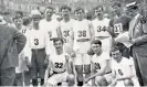  ?? Photograph: PPP ?? A group photograph of the competitor­s in the 1904 marathon.