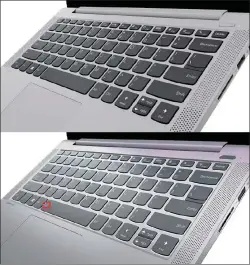  ?? ?? Ein Detail macht den Unterschie­d: Die Gehäusefar­be ausgenomme­n unterschei­den sich beide Lenovo-notebooks nur durch die beleuchtet­e Tastatur.