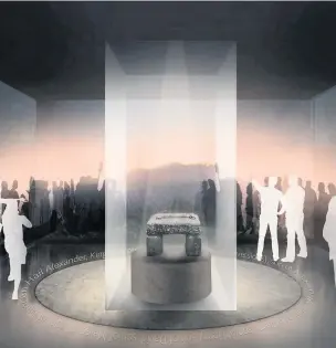  ??  ?? Picture of the future An artists impression of how the Stone of Destiny might look if it comes to Perth