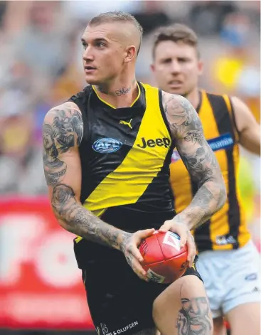  ?? Picture: AAP ?? INCREDIBLE TALENT: Dustin Martin prefers to let his football do the talking.