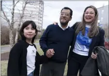  ?? JOSE LUIS MAGANA — THE ASSOCIATED PRESS ?? Nicaraguan opposition leader Felix Maradiaga is reunited with his wife Berta Valle and daughter Alejandra in Chantilly, Va., on Thursday.