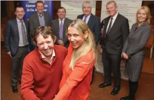  ??  ?? Bill Porter from Wicklow Hospice Foundation and Laura Wood from East Coast FM with Cllrs Shay Cullen, Christophe­r Fox, Tom Fortune and Gerry Walsh and Lorraine Gallagher from Wicklow County Council.