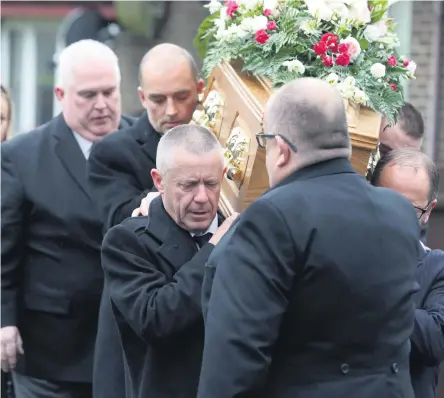  ?? PRESSEYE ?? Poignant: the funeral of Samantha Gamble takes place in Loughbrick­land