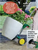  ?? ?? Move large pots both indoors and outdoors with ease! Holds up to 65kg!