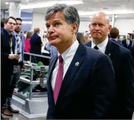 ?? MARK WILSON / GETTY IMAGES ?? Atlanta attorney Christophe­r Wray, President Donald Trump’s nominee to lead the FBI, was approved unanimousl­y by a Senate committee.