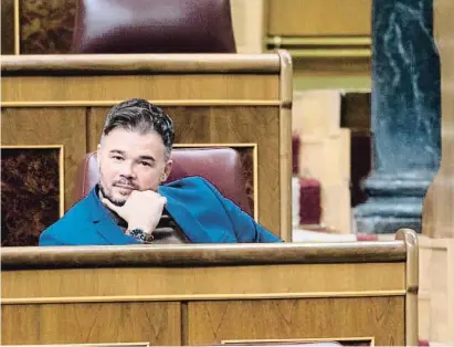  ?? / ?? Gabriel Rufián, líder de Esquerra en Madrid, ayer en el Congreso de los Diputados