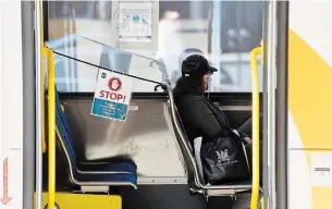  ?? JOHN RENNISON HAMILTON SPECTATOR FILE PHOTO ?? One HSR worker in downtown Hamilton refused to drive a bus with more than 10 passengers on Dec. 28. The city transit agency currents allows passengers to use all available seats.