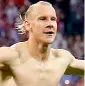  ?? AP ?? Domagoj Vida takes his shirt off in celebratio­n after scoring Croatia’s second goal vs Russia. —