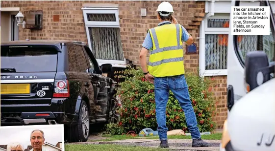  ??  ?? The car smashed into the kitchen of a house in Arleston lane, Stenson Fields, on Sunday afternoon