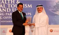  ?? — Supplied photo ?? Thumbay Moideen and Dr Amin Al Amiri at the event.