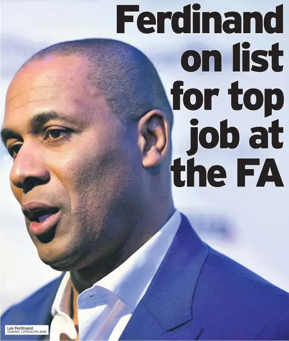  ?? DOMINIC LIPINSKI/PA WIRE ?? Les Ferdinand