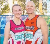  ??  ?? Emily Dennis and Todd Dennis after the 10km.