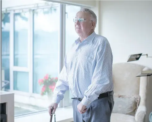  ??  ?? A combinatio­n of treatments and support from specialist­s and family has helped David Andrews recapture some mobility, but addressing the spasticity that can accompany a stroke is a long process. BEN NELMS / POSTMEDIA