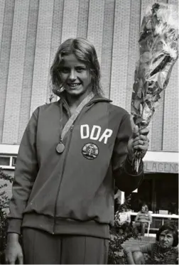  ?? PHOTO WIKIPÉDIA ?? Kornelia Ender à l’Europacup, le 18 août 1973.