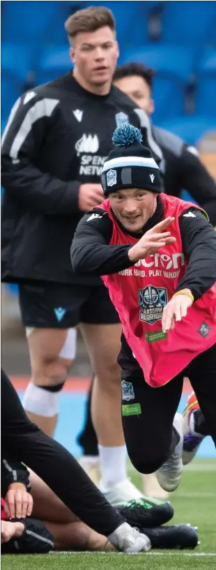  ?? ?? George Horne, left, did not play in the heavy defeat to Leinster five months ago a morale- sapping loss that has left a stain on Glasgow’s reputation