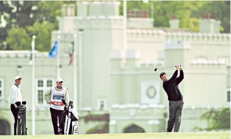  ??  ?? Chanchai Ruayrungru­ang, the owner of the Wentworth Club, bottom left; Nick Faldo, top; and the Burma Bar, before and after the club’s £13m renovation