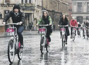  ??  ?? 0 Electric bikes were added to the Glasgow hire scheme last year and are also on offer in Edinburgh