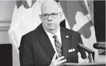  ?? AP ?? Gov. Larry Hogan has vetoed a bill that would remove syringes from the definition of illegal drug parapherna­lia in Maryland’s criminal law.