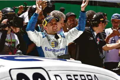  ?? Maurício Camargo/Eleven/Estadão Conteúdo ?? Quarto lugar em Interlagos foi suficiente para paulista garantir seu segundo título na categoria