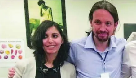  ?? EFE ?? Dina Bousselham y el exlíder de Podemos Pablo Iglesias en una imagen de archivo