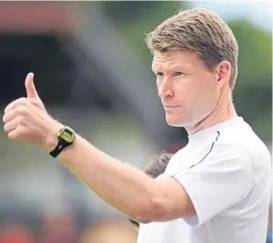  ?? Picture: SNS. ?? Thumbs up for the play-offs: Brechin boss Darren Dods.