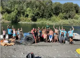  ?? SAVE CALIFORNIA SALMON — CONTRIBUTE­D ?? Dozens of people gathered on July 10to help clean the Trinity River. The clean up was also an educationa­l event regarding the conflict between indigenous tribes and agricultur­e over the river.