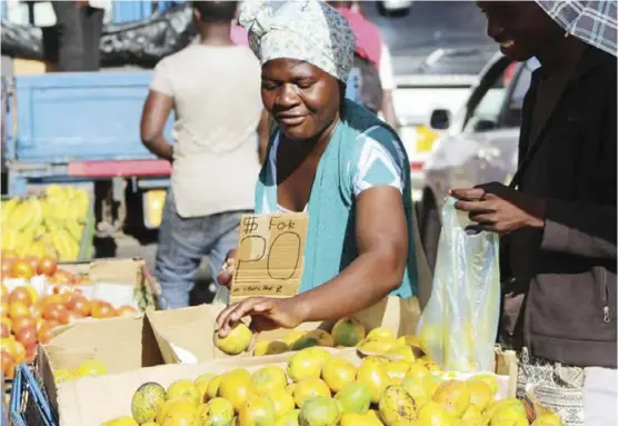  ??  ?? Zimbabwe has over 70% of street vendors being women, struggling to support their families.