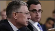  ?? J. SCOTT APPLEWHITE — THE ASSOCIATED PRESS ?? Kurt Volker, left, a former U.S. special envoy to Ukraine, and Tim Morrison, a former official at the National Security Council, testify Tuesday.