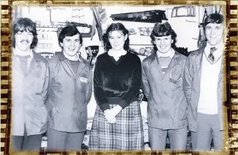 ?? (Pic: courtesy of John Sheehan) ?? Mitchelsto­wn Co-op staff pictured in 1980, l-r: Pa Cahill, Daithí Ahern, Ann Fitzgerald, Wilie Kenneally and John Sheehan.