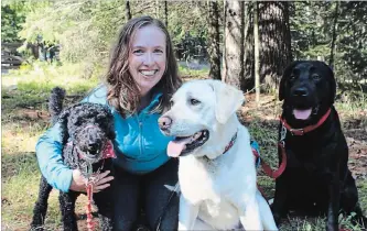  ?? SPECIAL TO THE EXAMINER ?? Adventure Tails is a new dog walking service offered by Laurie Pezzack.