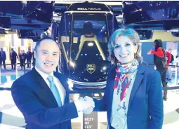  ??  ?? Thierry Tea, Chairman of PhilJets Group and Charlotte Pedersen, CEO of Luxaviatio­n Helicopter­s.