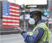  ??  ?? A traffic policeman is seen on Times Square in New York City. — Xinhua