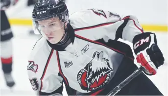  ??  ?? Olivier-Luc Haché, de Shippagan, terminera la saison avec les Huskies de RouynNoran­da, dans la Ligue de hockey junior majeur du Québec. - Gracieuset­é