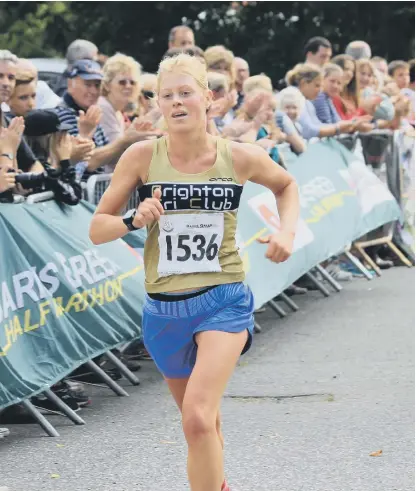  ??  ?? Bethany Male will look to repeat her 2017 Run Barns Green women’s half marathon success in this year’s event