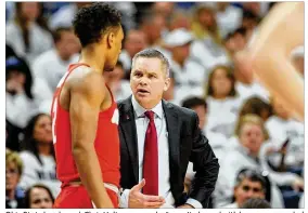  ?? ABBY DREY / CENTRE DAILY TIMES ?? Ohio State head coach Chris Holtmann says he “wasn’t pleased with how we responded to their physicalit­y” in Thursday’s loss to Penn State.