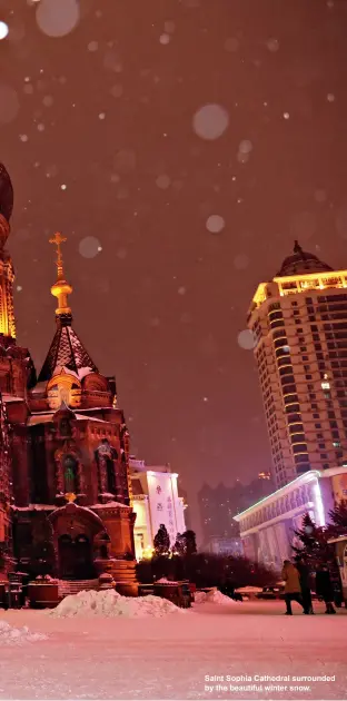  ??  ?? Saint Sophia Cathedral surrounded by the beautiful winter snow.