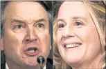  ?? GETTY IMAGES ?? Neither Brett Kavanaugh nor Christine Blasey Ford was interviewe­d by the FBI about the sexual assault allegation­s and no attempt was made to contact more than 40witnesse­s named by Ford and two other women.