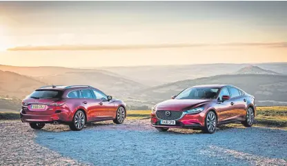  ??  ?? The updated Mazda 6 saloon and estate arrive in dealership­s on Friday.