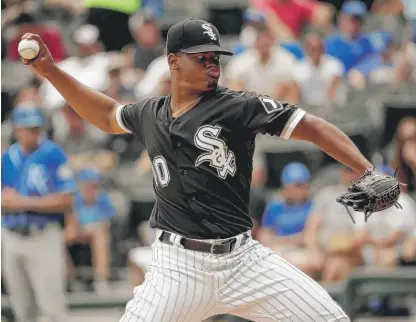  ?? JEFF HAYNES/AP ?? Sox starting pitcher Reynaldo Lopez allowed two runs and five hits and struck out four in seven-plus innings Thursday.
