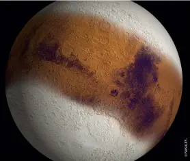  ??  ?? Above: Like Earth, Mars has been through a series of ice ages throughout its history