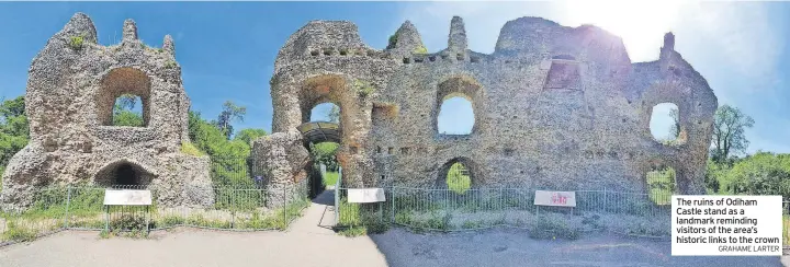  ?? GRAHAME LARTER ?? The ruins of Odiham Castle stand as a landmark reminding visitors of the area’s historic links to the crown