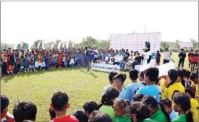  ?? SUPPLIED ?? A view of the AIA-ISF Youth Football League opening ceremony on Sunday in Phnom Penh.