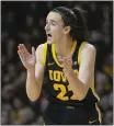  ?? ABBIE PARR — AP ?? Record-setting Iowa guard Caitlin Clark has announced that she will enter next month’s WNBA draft.