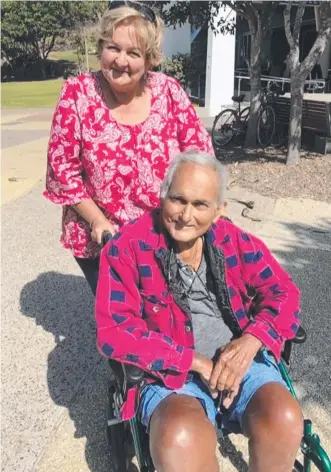  ??  ?? Former Chinderah resident Pat Meagher with his sister Leonie Eglington — the family is seeking an investigat­ion of alleged elder abuse by health staffers.