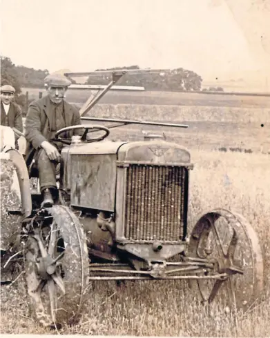  ??  ?? Above: An Austin tractor and binder with some of the harvest gang in 1924 at the Duke of Hamilton’s Merryton Farm in Lanarkshir­e.Left: An Austin tractor that took part in the RHASS tractor trial at Fordell, Dalkeith, in 1922.